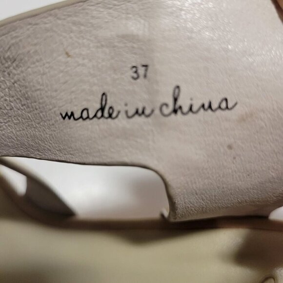 JOIE Taupe Cecilia 4.5" Wedge Sandals Women's Size 7 Buckle Closure - Picture 9 of 12